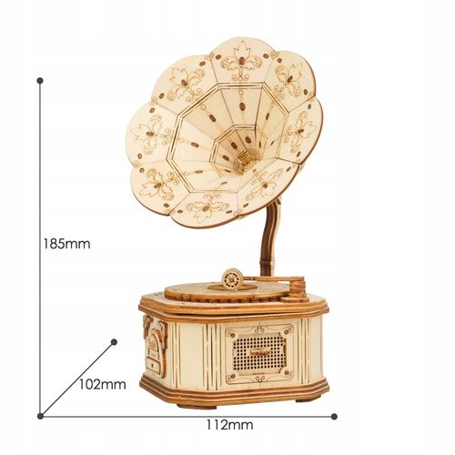 ROBOTIME Drewniany Model Puzzle 3D Gramofon na Arena.pl
