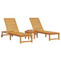 Leżak 1-osoba 3 pcs Brązowy 35 x 35 x 34cm Lite drewno akacjowe