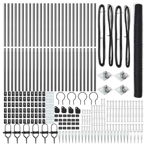 Ogrodzenie z słupkami Szary 1.6 x 50 m Stal pokryta PCV na Arena.pl