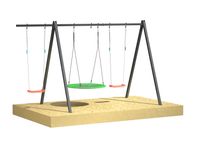 STELAŻ METALOWY TRZYSTANOWISKOWY 3W1 UNDERFIT - HUŚTAWKI, BOCIANIE GNIAZDO, HAMAK