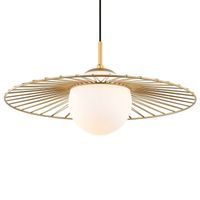 LAMPA wisząca SALLY MDM-4003/1 GD Italux druciana OPRAWA szklana kula ball ZWIS loft złoty biały