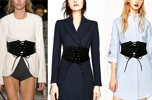 Czarny Gorset Pasek Szeroki Pas Gumowy Sznurowany na Arena.pl