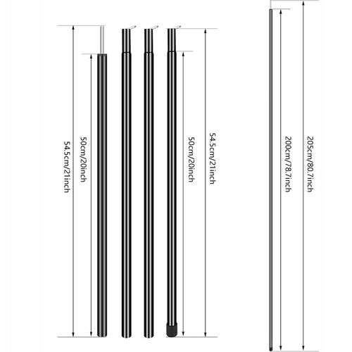 2x MASZT DO TARPÓW SŁUPKI KONSTRUKCJA DO PLANDEK PODPORY STOJAKI TARP 200CM na Arena.pl