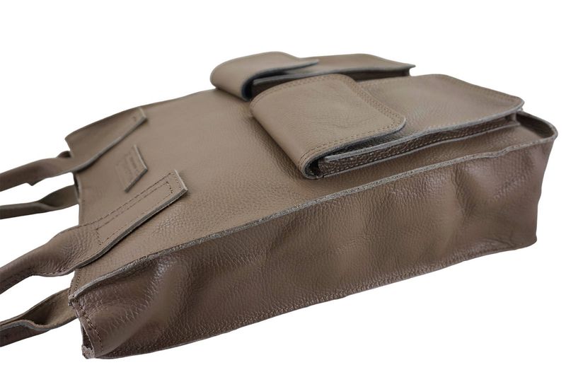 Torba shopper bag do pracy - Beżowa ciemna zdjęcie 5