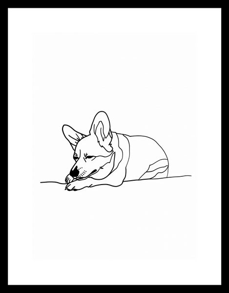 Plakat 20,5x28,4cm Śpiący Corgacz zdjęcie 3