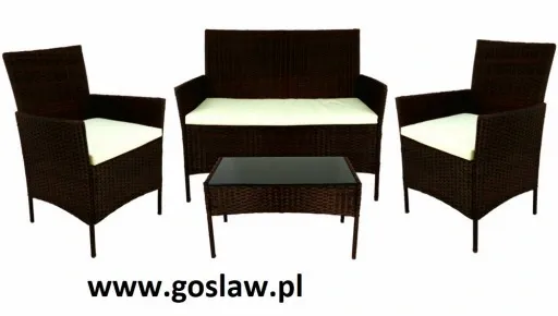 Zestaw mebli ogrodowych technorattan brązowy 4 el. zdjęcie 1