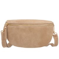 VERA PELLE nerka zamszowa saszetka biodrówka V681 beżowa