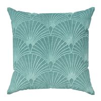 POSZEWKA WACHLARZE WELUR VELVET 40 X 40 TURKUSOWA