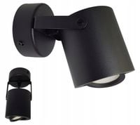 LAMPA sufitowa KINKIET ŚCIENNY regulowany SPOT tuba 1 GU10 czarny