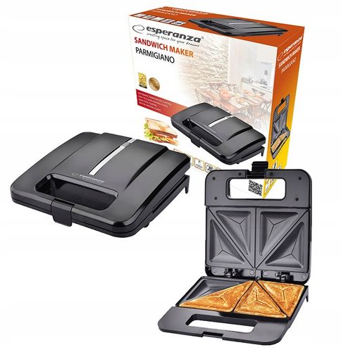 Opiekacz do kanapek Esperanza Parmigiano czarny 1000W na Arena.pl