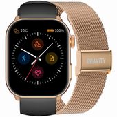 smartwatch damski gravity gt28-5 pasek + bransoleta różowe złoto czarny