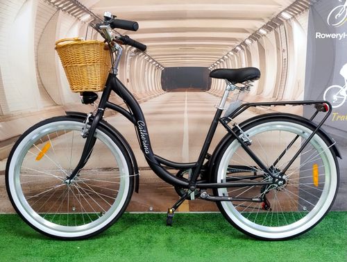 Rower miejski SHIMANO 7 biegów koło 26" rama 17" + kosz, oświetlenie,stopka na Arena.pl