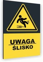 Tabliczka znak informacyjny 30x20 Antracyt UWAGA ŚLISKO Aluminiowa