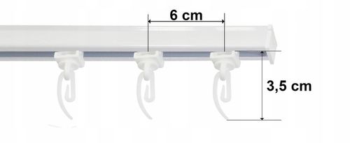 Karnisz sufitowy pojedynczy SZYNA SUFITOWA ALUMINIOWA biała żabki 250 cm na Arena.pl