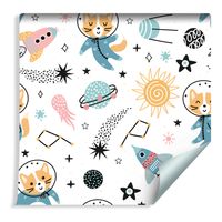 Tapeta Dla Dzieci - Wesołe Liski w Kosmosie