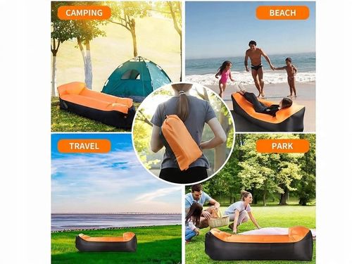 230cm Leżak Na Powietrze Materac Plażowy Air Sofa Łóżko Lazy Bag Błekitny na Arena.pl