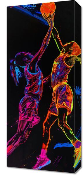 Obraz 30x70cm Mecz W Kosza zdjęcie 1