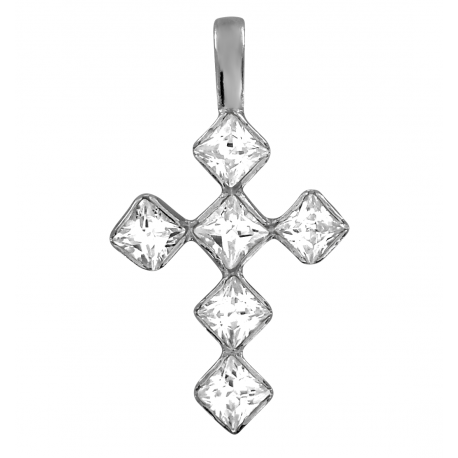 SREBRNY KRZYŻYK OZDOBNY Z CYRKONIAMI SREBRO PRÓBY 925 DOSTĘPNY W RÓŻNYCH KOLORACH na Arena.pl