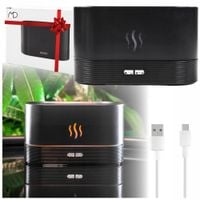 Nawilżacz powietrza dyfuzor kominek usb aromaterapia do salonu czarny