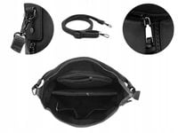 TOREBKA Czarna Damska Eko Skóra Miejska Pojemna Do Ręki na Ramię Pasek