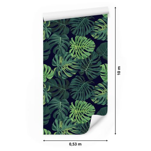 Tapeta W Rolce Duże LIŚCIE Tropikalne MONSTERA Rośliny Efekt 3D na Arena.pl