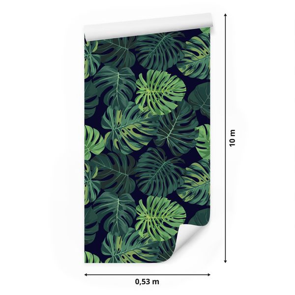 Tapeta W Rolce Duże LIŚCIE Tropikalne MONSTERA Rośliny Efekt 3D zdjęcie 4