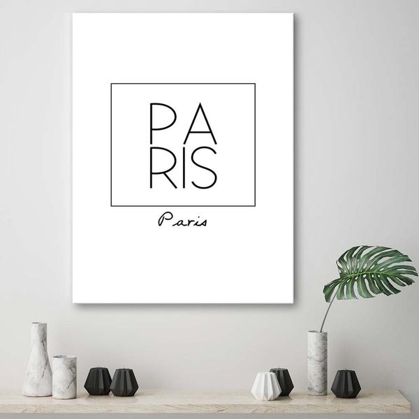 Emaga Obraz na płótnie, Napis Paris - 70x100 zdjęcie 2
