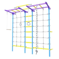 Drabinka gimnastyczna Kometa Next-5 Dual fioletowa | Lina | Kółka | 225 cm