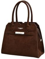 Flora&Co torebka kuferek skóra ekologiczna zamszowa czekolada