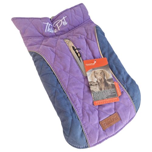 Kurtka dla Psa Zimowa Dwustronna Odblask Fiolet M na Arena.pl