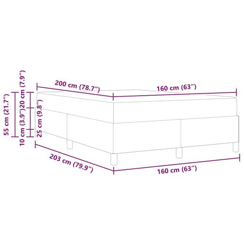 Łóżko sprężynowe Ciemnoszary i Biały 160 x 200 cm tkanina na Arena.pl