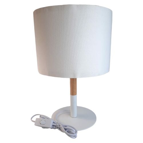 Lampka Nocna Z Drewna Z Lnianym Abażurem E27 na Arena.pl