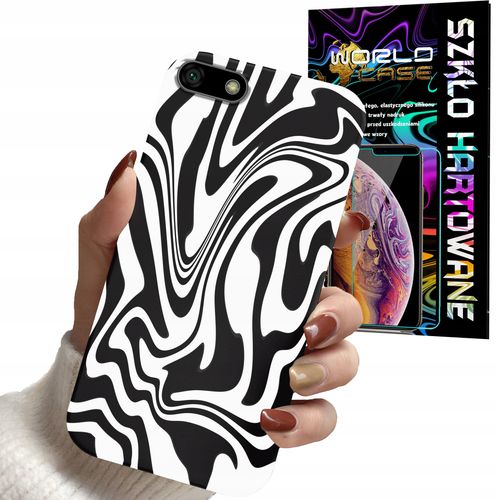 ETUI DO HUAWEI Y5 2018 - ABSTRAKCJA ZEBRA MODNE WZORY DLA KOBIET +SZKŁO na Arena.pl