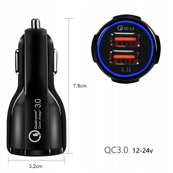 ŁADOWARKA SAMOCHODOWA QUICK CHARGE KABEL LIGHTNING zdjęcie 4