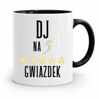 Dla Dja Muzyka Kubek Czarny Dj Na 5 Gwiazdek Z Nadrukiem Ze Zdjęciem