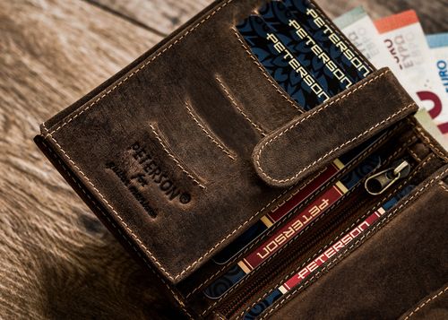 portfel męski z retro skóry nubukowej - peterson na Arena.pl
