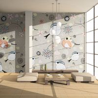 Fototapeta - Wzór z ptaszkami 300x231