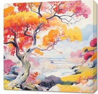 Obraz 70x70cm Roztańczony Krajobraz