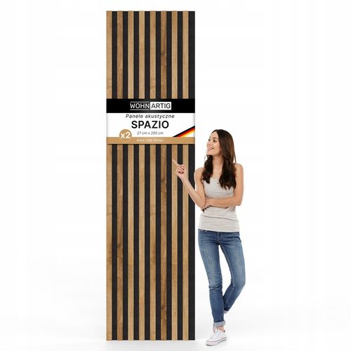 Lamele ścienne 54x260 cm, akustyczne na czarnym filcu - Dąb Wotan 279 na Arena.pl