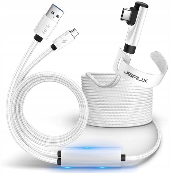 JSAUX CD0044 kabel 5M do Meta Oculus Quest 3 2 1 Pro USB-C kątowy USB-A zdjęcie 1
