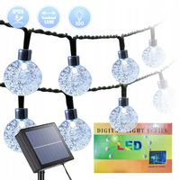 GIRLANDA SOLARNA OGRODOWA 100 LED 12 METRÓW LAMPKI SOLARNE NA BALKON IP55