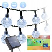 GIRLANDA SOLARNA OGRODOWA 100 LED 12 METRÓW LAMPKI SOLARNE NA BALKON IP55