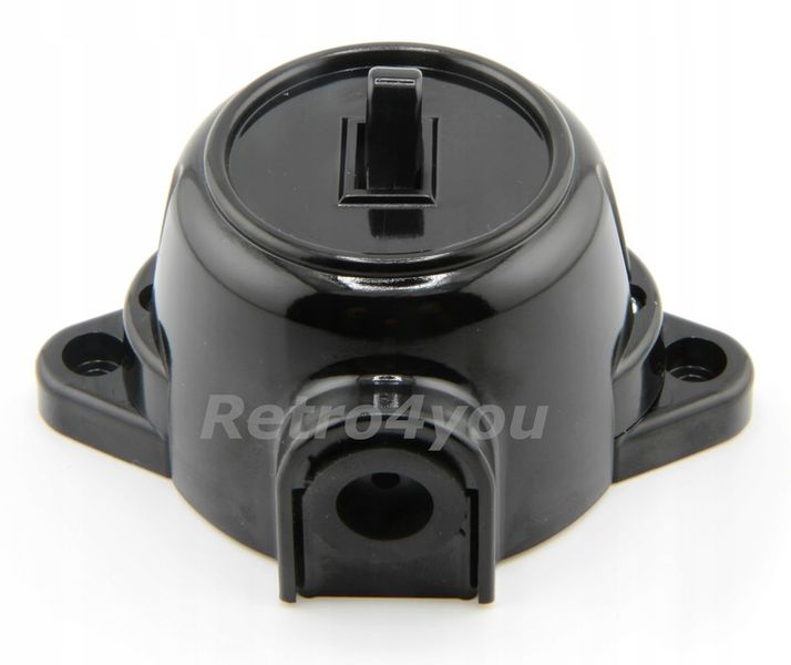 Włącznik czarny retro loft PRL zdjęcie 2