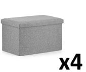 Pufa składana XL - 60x38x38cm szara x 4