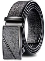 Czarny Pasek Męski Do spodni automatyczny skórzany H35_G