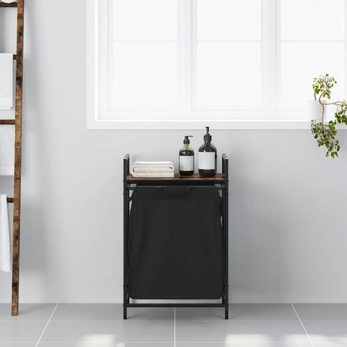 Kosz na pranie 1 komora z półką, przydymiony dąb na Arena.pl