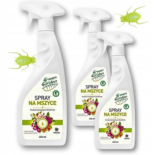 Płyn Na Mszyce Green Garden Vaco Ochrona ROŚLIN Ekologiczny Spray 400 ml x3 zdjęcie 1