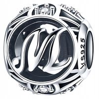 CHARMS LITERKA M srebro 925 litera srebrna koralik zawieszka charms pr S925