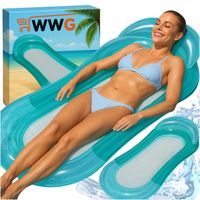 MATERAC DMUCHANY NAD WODĘ Z SIATKĄ DO PŁYWANIA LEŻAK PLAŻOWY 160x75 CM WWG