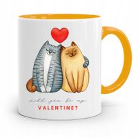 Kubek Żółty Na Walentynki Will You Be Mine Prezent Z Nadrukiem Ze Zdjęciem